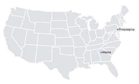 United States map with Solvepoint office locations